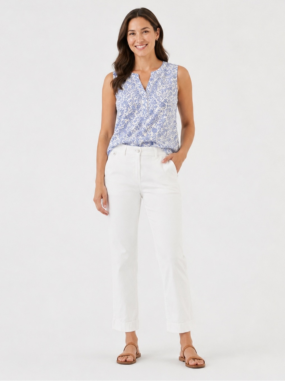 LL Bean chino pants White womens size 8 tall